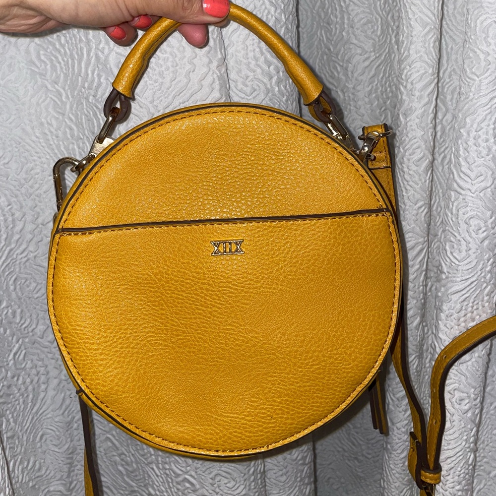 Collection XIIX Mustard Yellow Round Crossbody Bag